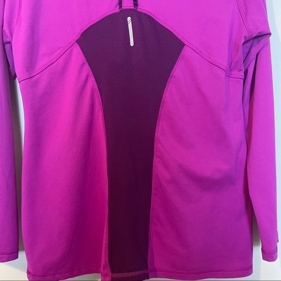 Champion Magenta Long Sleeve Zip Front Pullover Shirt - Picture 8 of 11